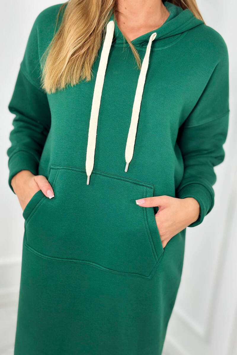 Pikk kapuutsi ja kängurutaskuga dresskleit - Image 45