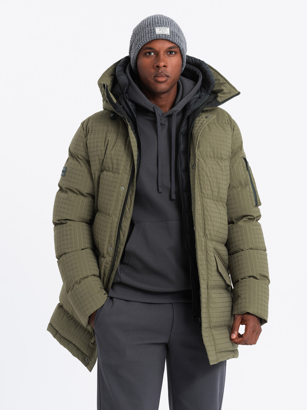 Meeste tepitud kapuutsiga jope Ombre Clothing - Image 22