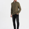 Meeste kootud kampsun püstkrae ja tõmblukuga Ombre Clothing - Thumbnail Image 4