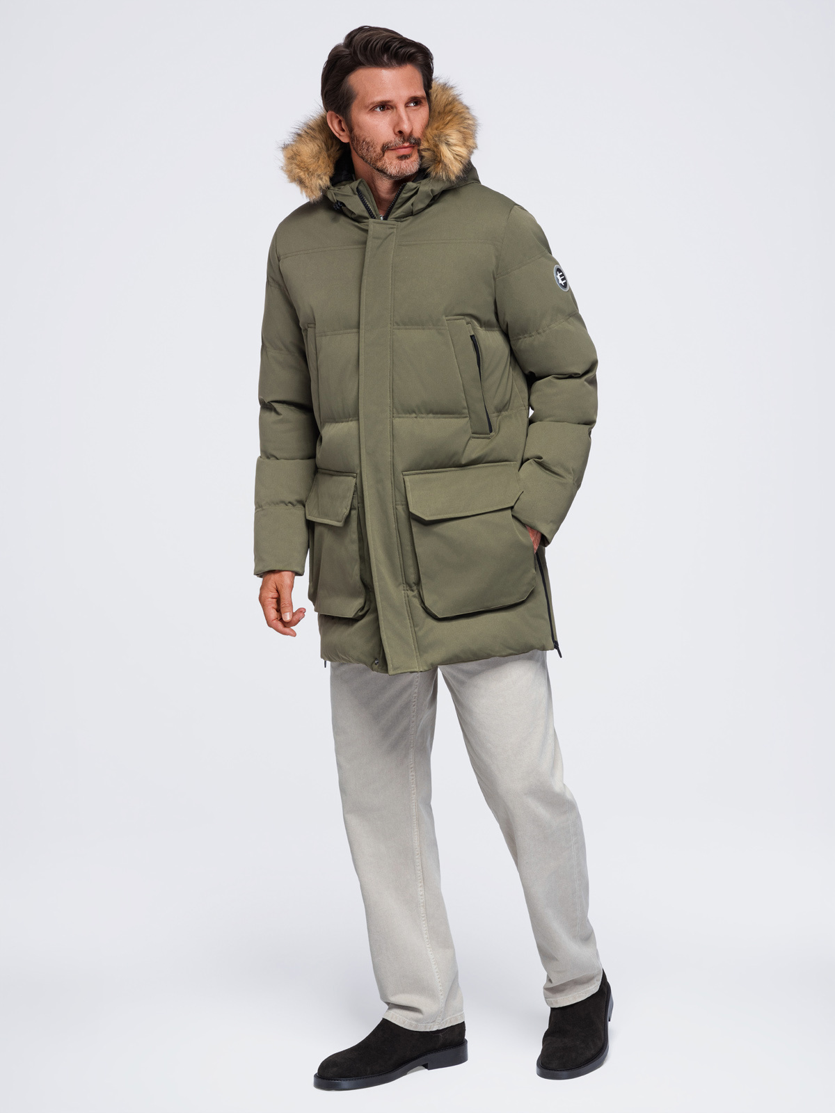 Ombre Clothing pikendatud tegumoega meeste talveparka kapuutsiga - Image 20