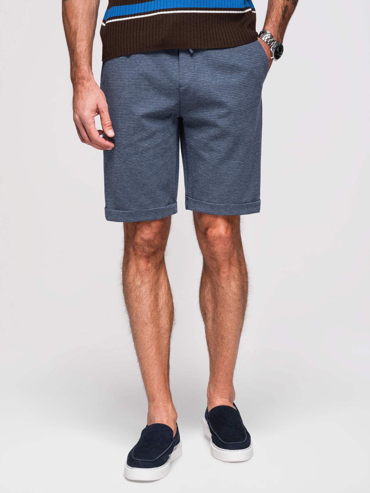 Ombre Clothing meeste lühikesed püksid nöörvööga - Image 3