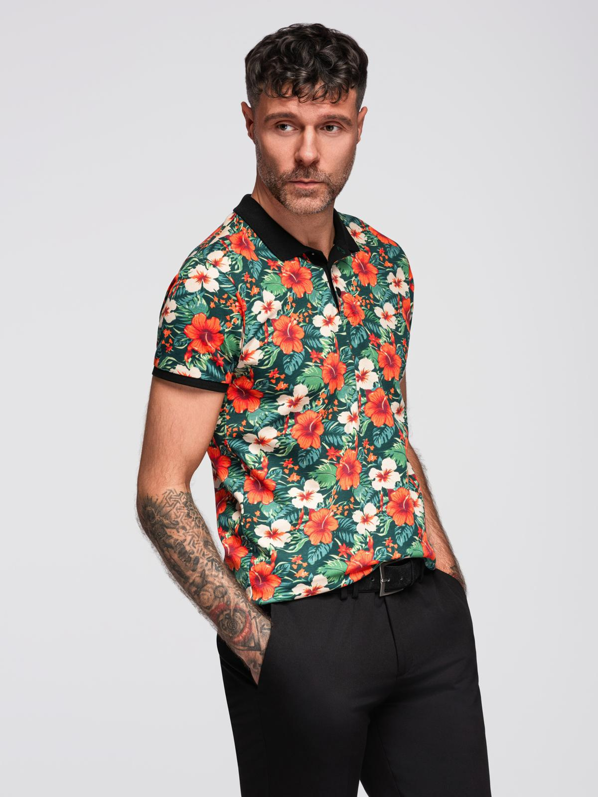 Meeste lillemustriga polosärk Ombre Clothing - Image 11