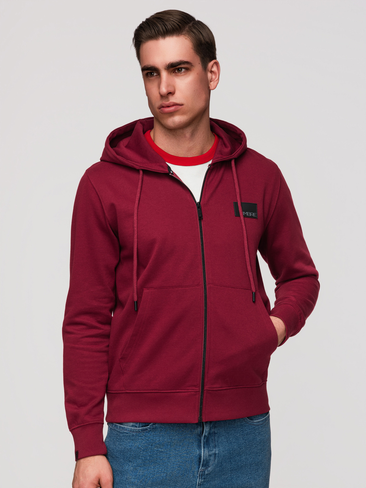 Meeste tõmblukuga kapuutsiga dressipluus Ombre Clothing - Image 19