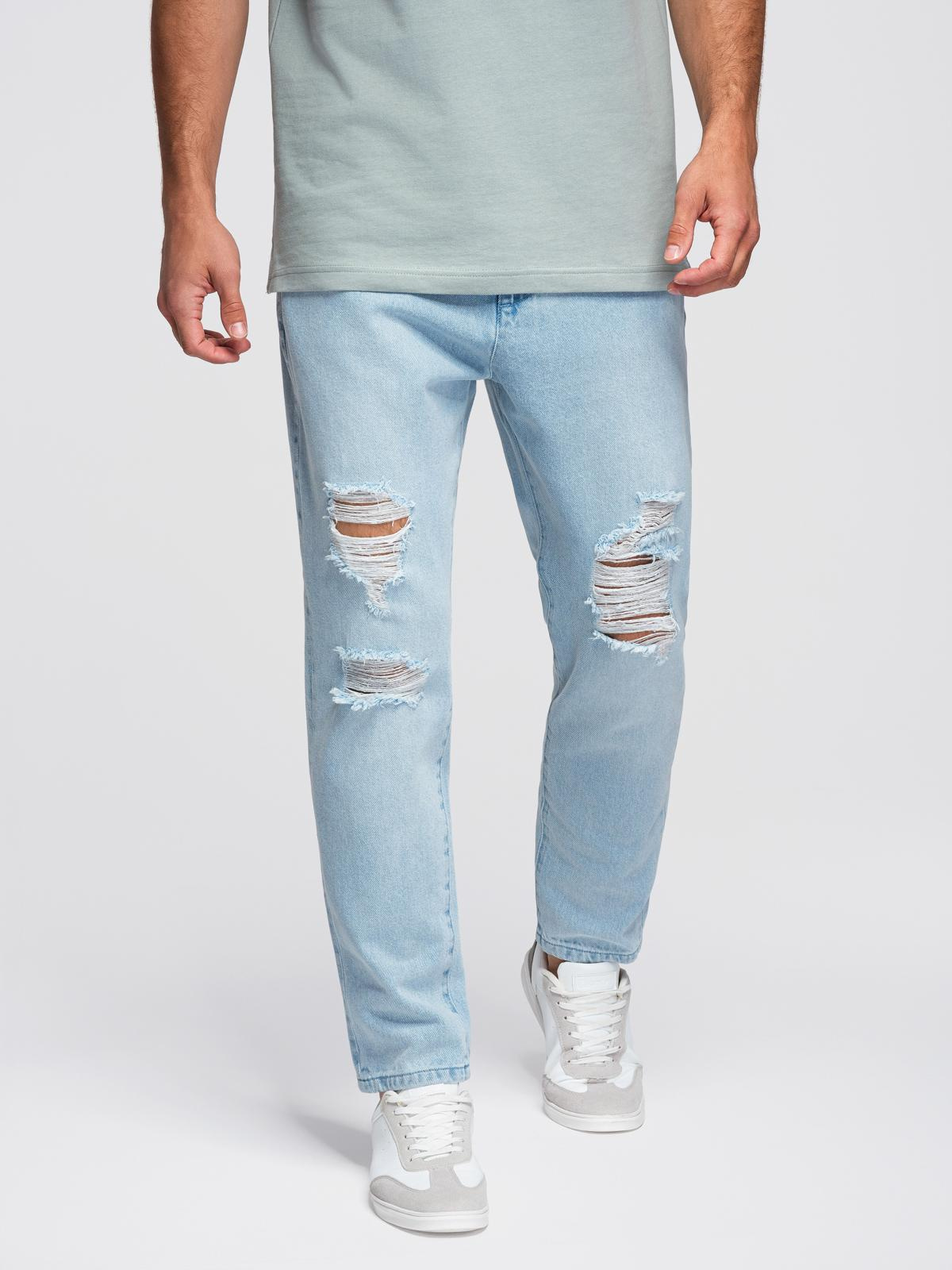 Meeste teksapüksid Ombre Clothing rebitud detailidega - Image 1