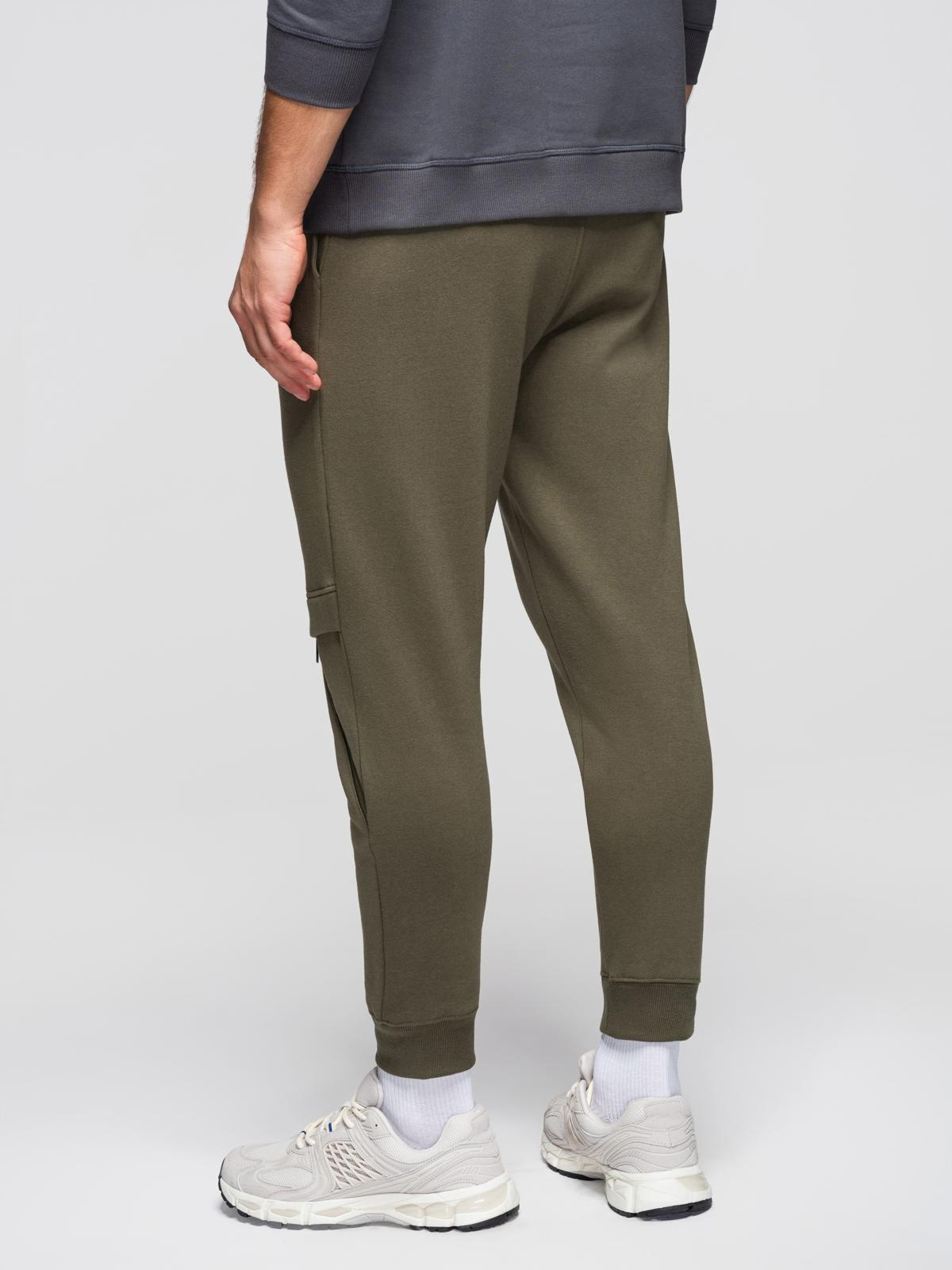 õmblemise ja sääretõmblukuga meeste dressipüksid - olive v3 om-pask-0147 - Image 7