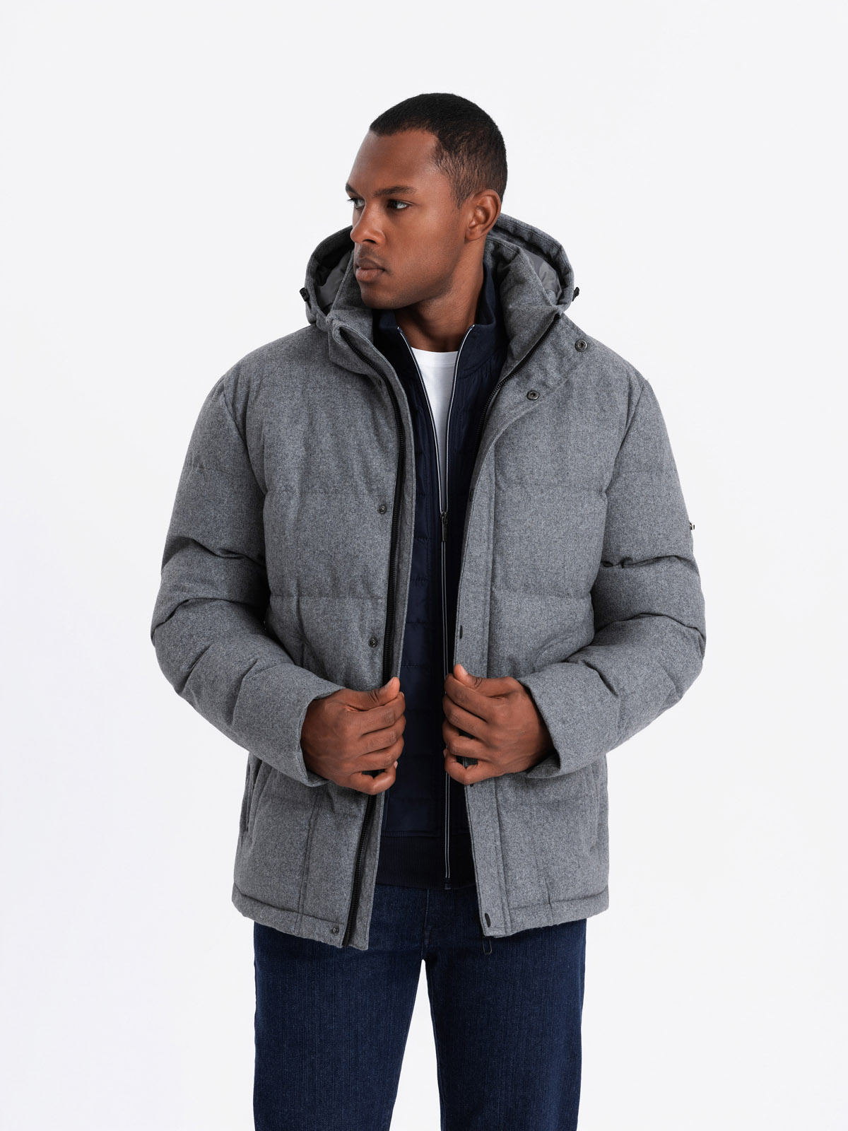 Meeste tepitud kapuutsiga jope Ombre Clothing - Image 30