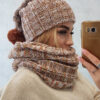 Naiste kootud mütsi ja torusalli komplekt tutiga - Thumbnail Image 53