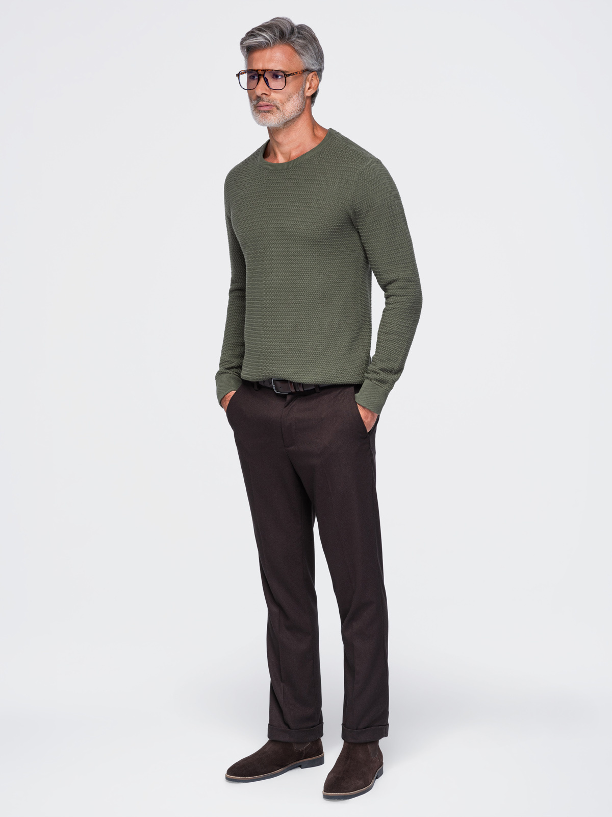 Meeste kampsun Ombre Clothing tekstuursest puuvillatrikotaažist - Image 2
