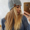 Naiste kootud talvemüts fliisvoodriga - Thumbnail Image 4
