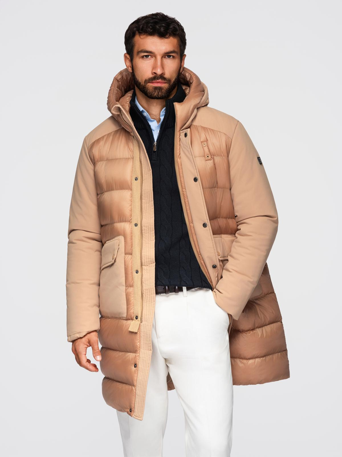 Meeste kapuutsiga tepitud pikem jope Ombre Clothing - Image 13