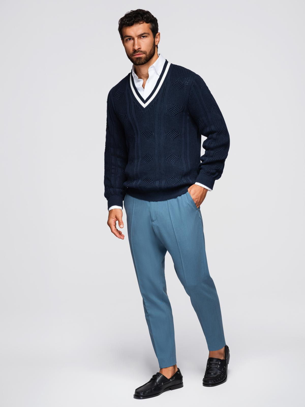 Meeste V-kaelusega kootud kampsun Ombre Clothing - Image 11