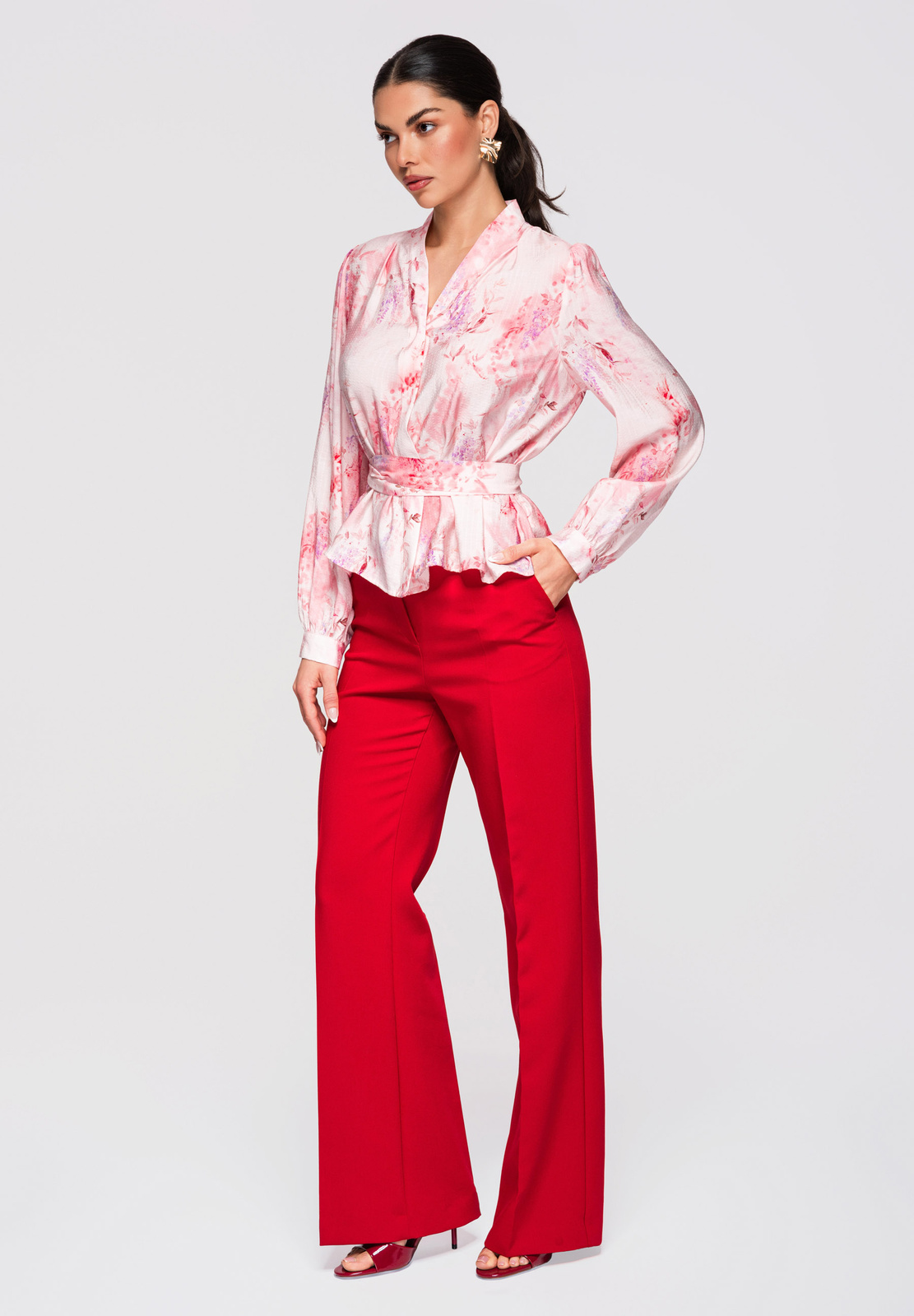 Larica seotava vöö ja peplum-alläärega naiste pluus - Image 5