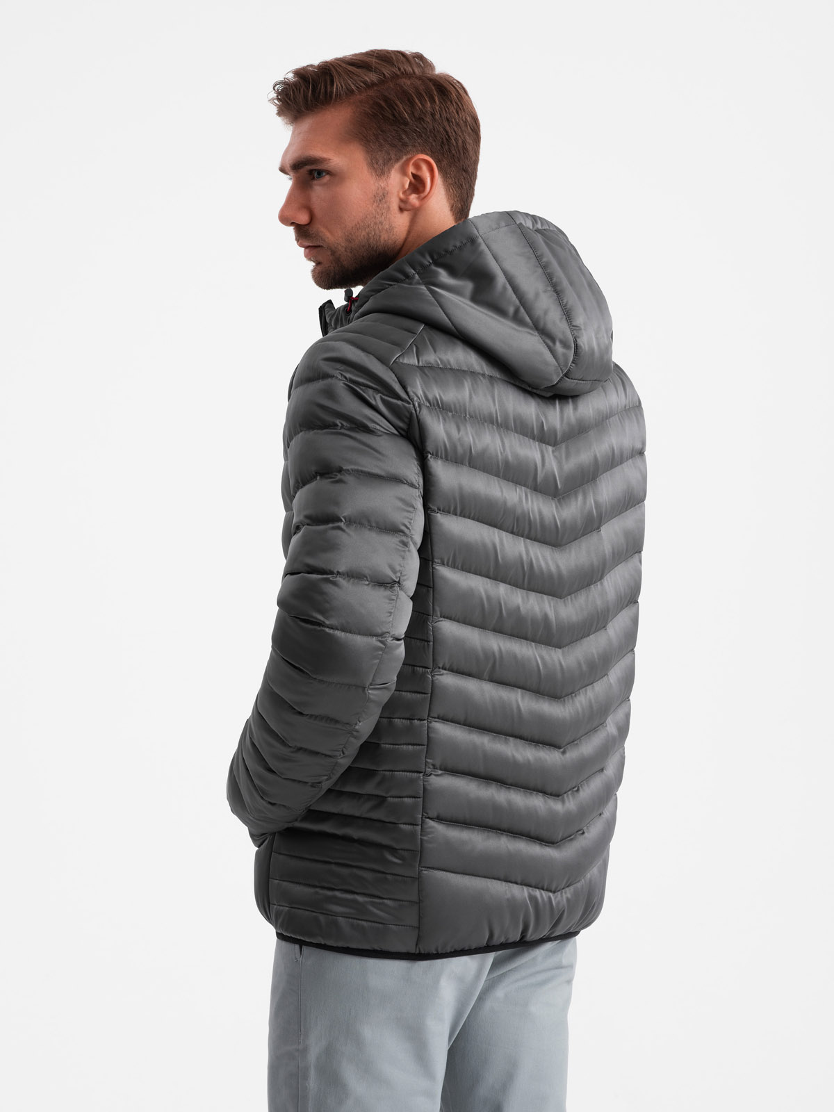 Meeste tepitud jope kapuutsiga Ombre Clothing - Image 7