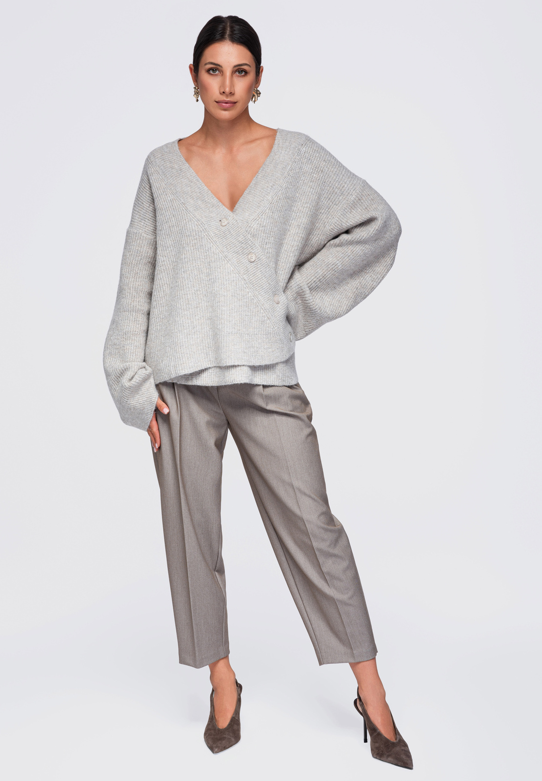 Ombre Clothing naiste asümmeetriline nööpidega kampsun - Image 13