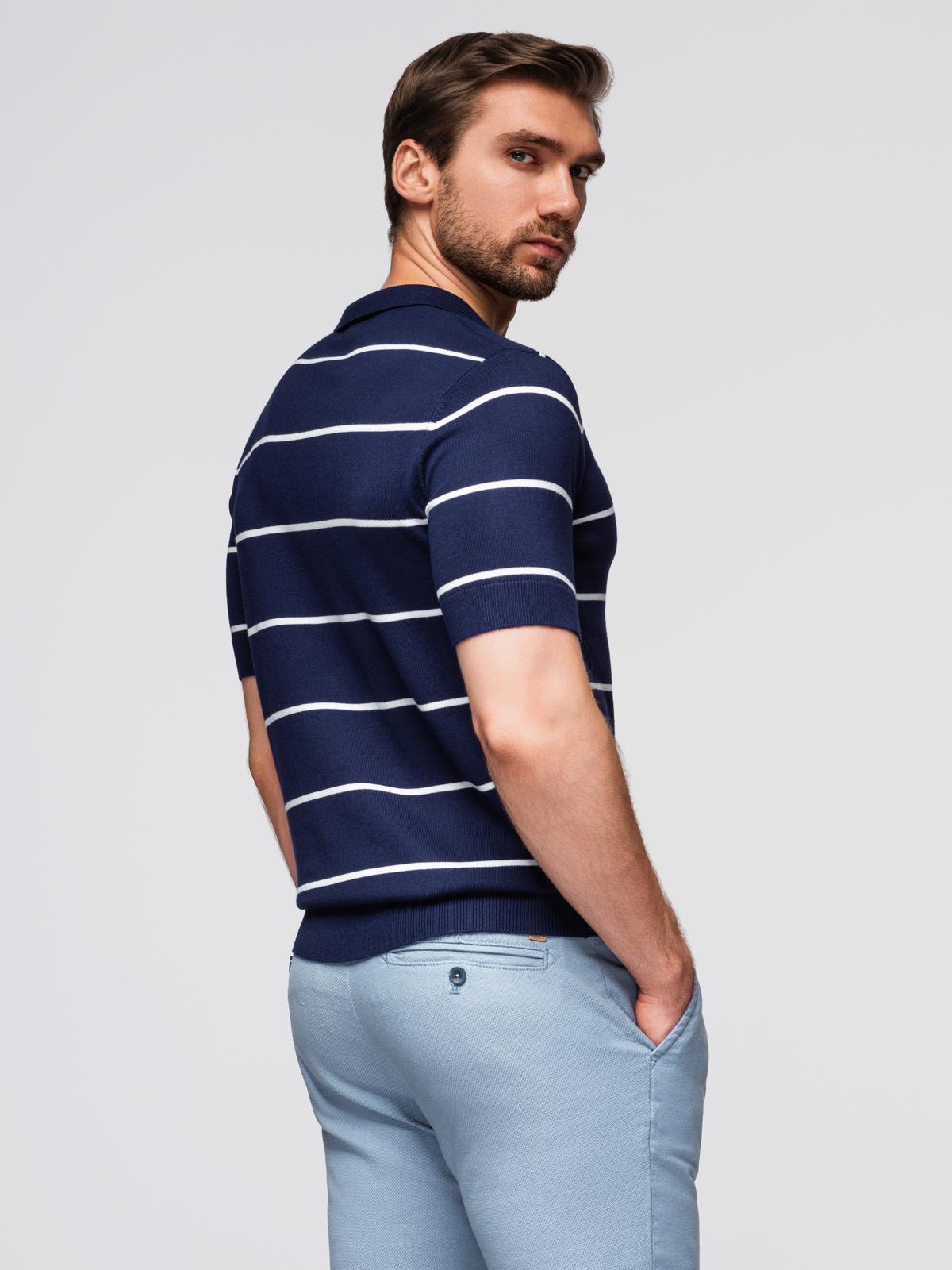 Meeste kootud triibuline polosärk Ombre Clothing - Image 5