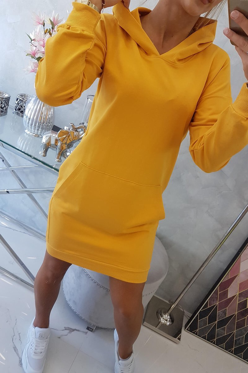 Kapuutsi ja kängurutaskuga naiste dresskleit Kesi - Image 5
