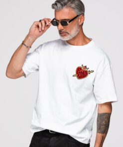 Ombre Clothing meeste T-särk rinnakaunistusega