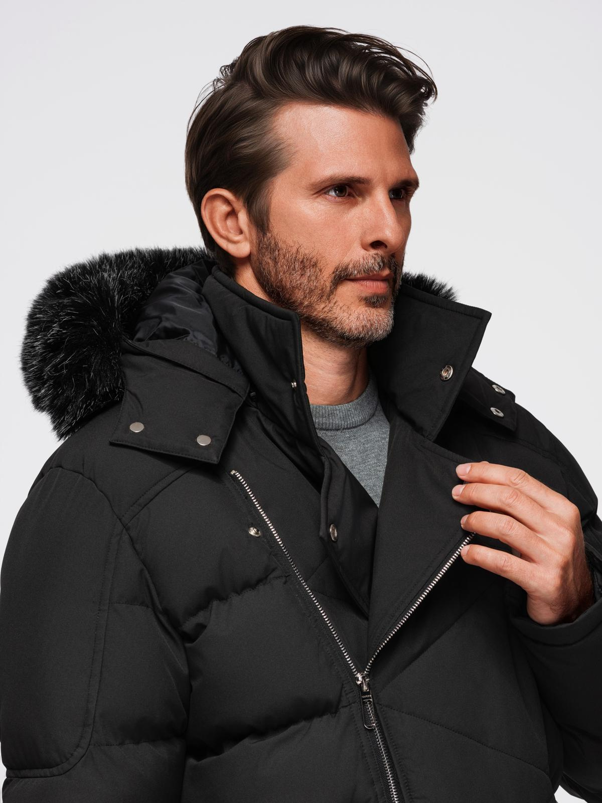 Meeste tepitud talvejakk kapuutsiga Ombre Clothing - Image 3