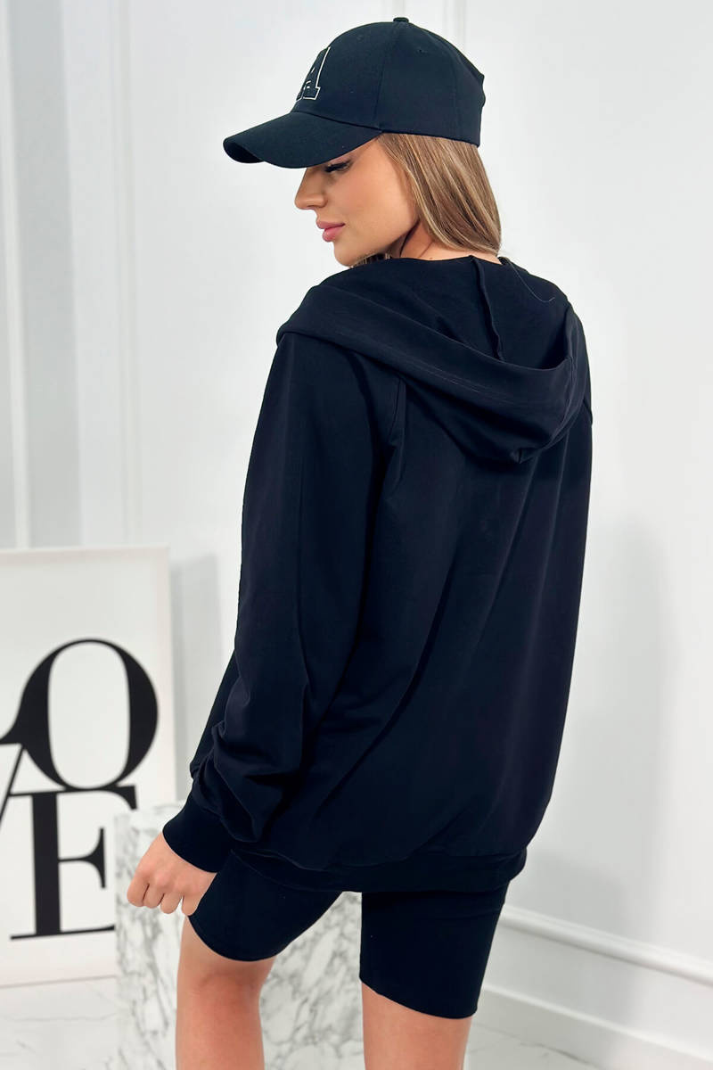 Naiste 3-osaline komplekt kapuutsiga dressipluusi, topi ja lühikeste retuusidega - Image 32