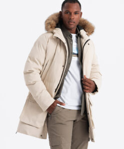 Meeste kapuutsiga talvejope Ombre Clothing