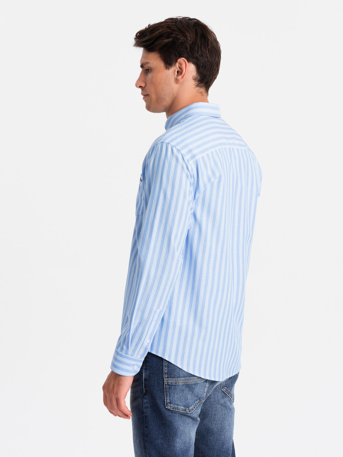 Meeste triibuline pikkade käistega triiksärk Ombre Clothing - Image 18