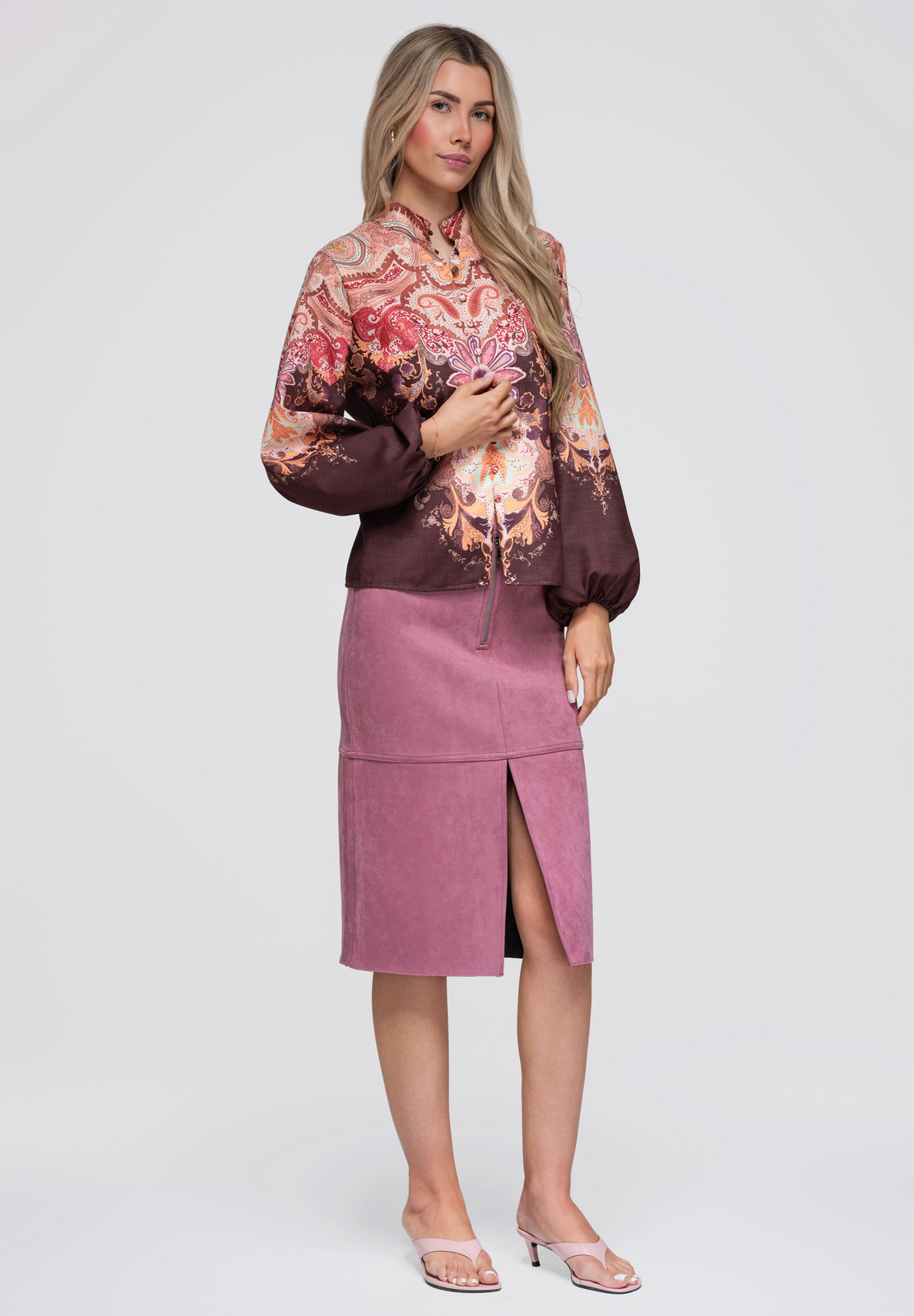 Naiste püstkrae ja mustriga pluus Ombre Clothing - Image 2