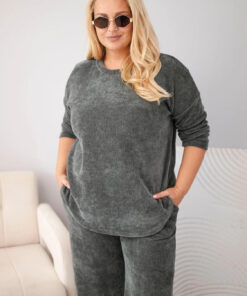 Plus Size naiste velvetist komplekt pusa ja laiade pükstega Kesi