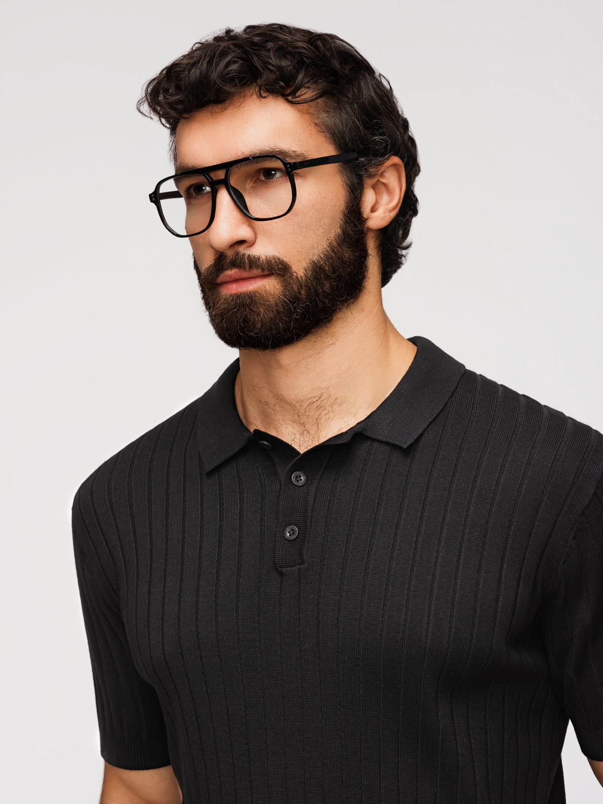 Meeste vertikaalse soonikkoega polosärk Ombre Clothing - Image 2