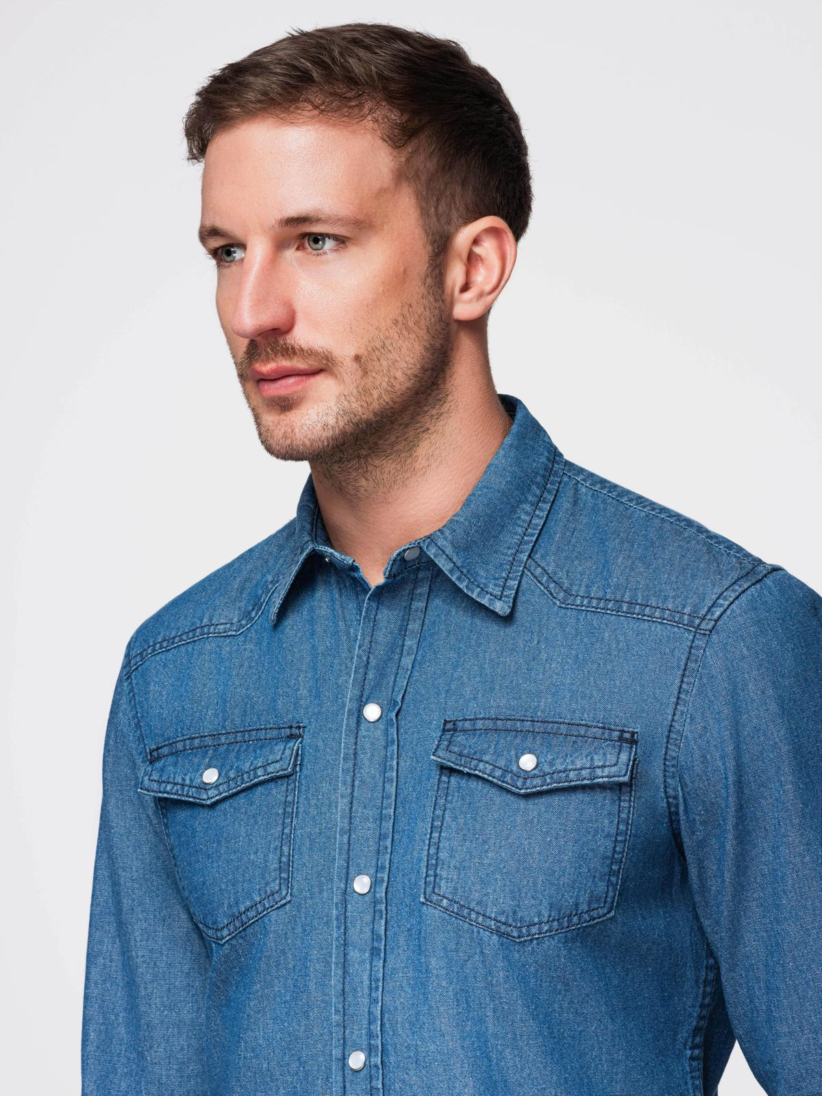 Ombre Clothing meeste teksasärk rinnataskutega - Image 11