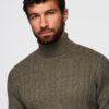 Meeste palmikkoes kootud rullkaelusega kampsun Ombre Clothing - Thumbnail Image 2