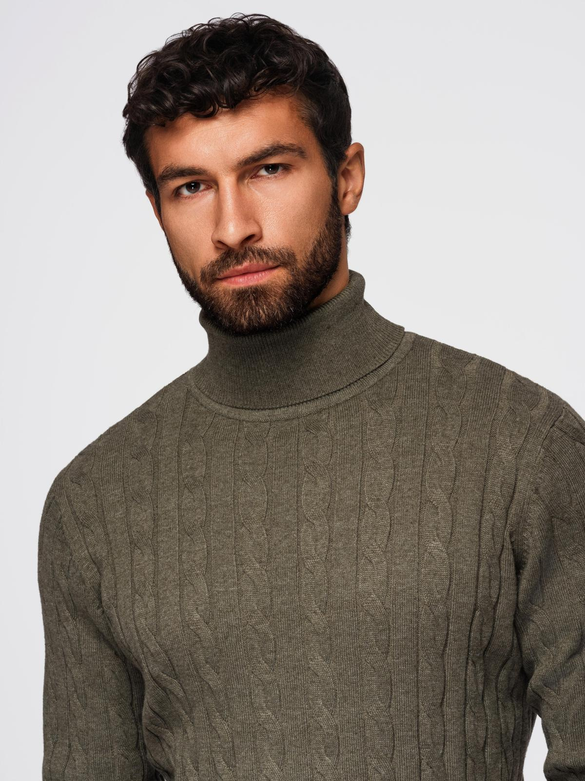 Meeste palmikkoes kootud rullkaelusega kampsun Ombre Clothing - Image 2