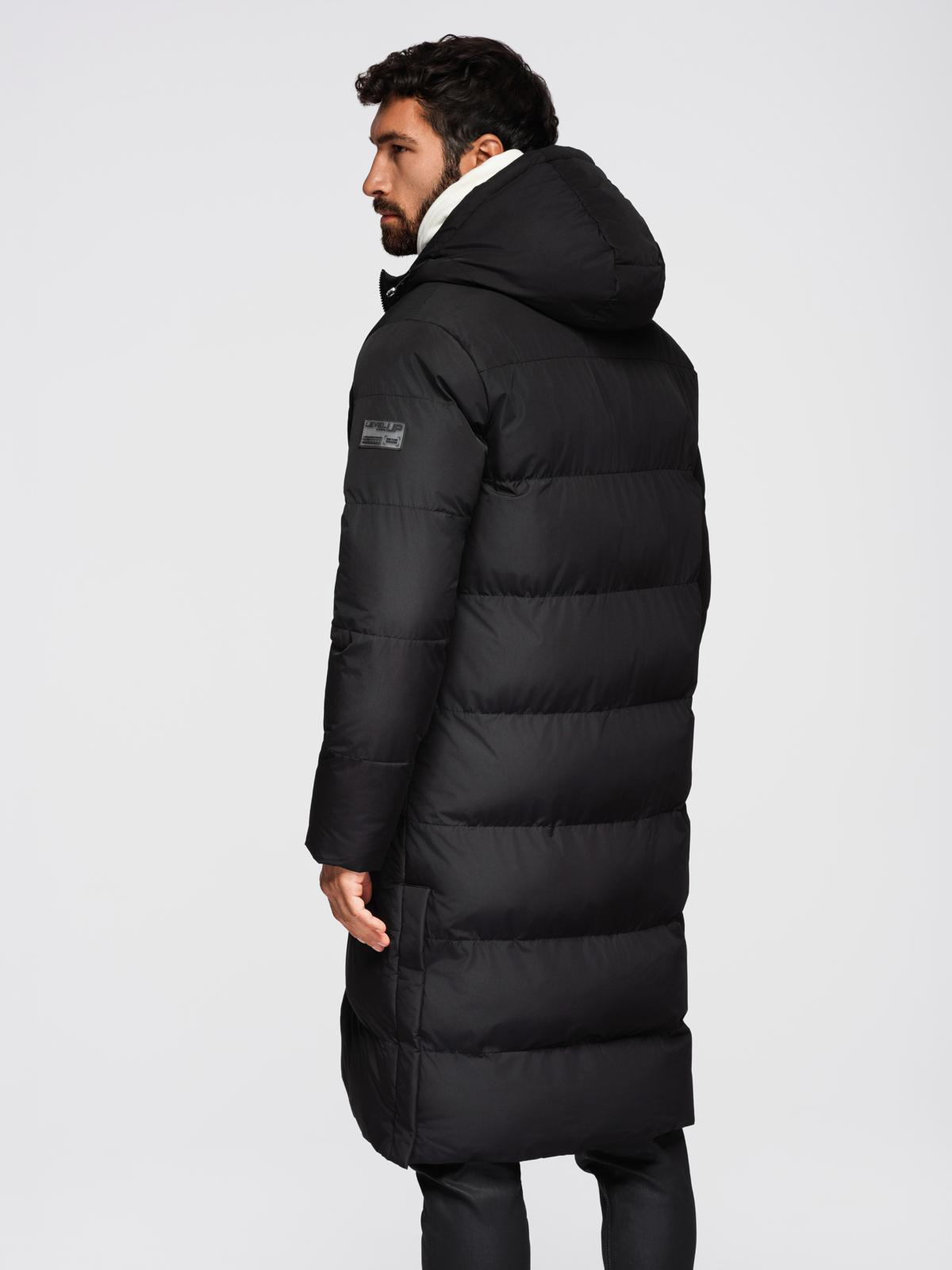Ombre Clothing meeste pikk tepitud talvejope kapuutsiga - Image 6