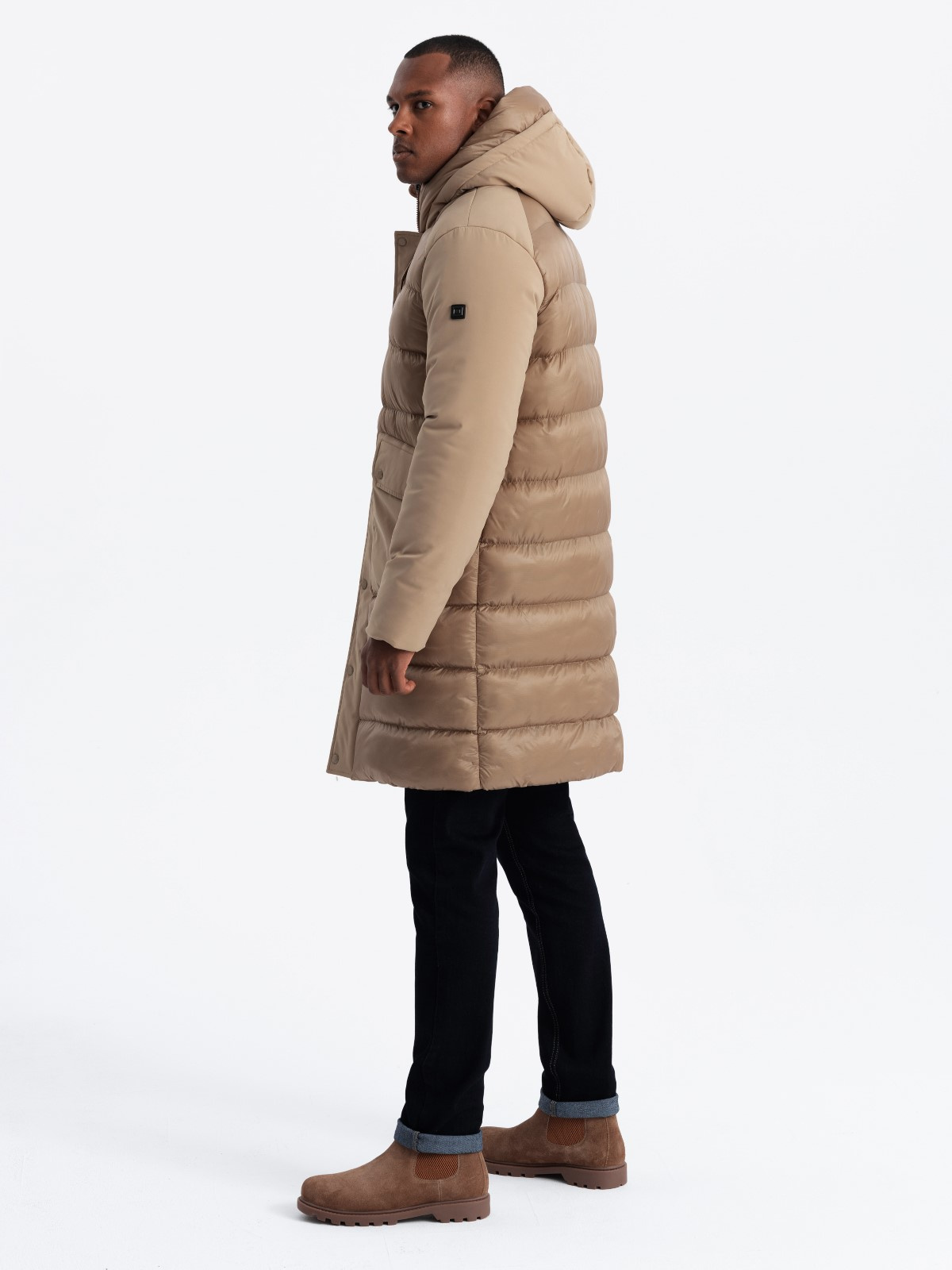 Meeste pikem tepitud talvejope kapuutsiga Ombre Clothing - Image 35