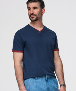 Ombre Clothing meeste puuvillane V-kaelusega T-särk