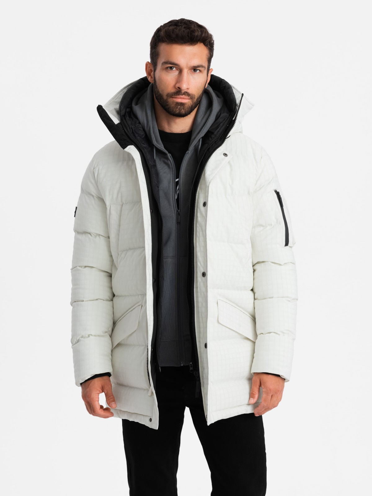 Meeste tepitud kapuutsiga jope Ombre Clothing - Image 4