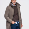 Meeste kapuutsiga villasegust mantel Ombre Clothing - Thumbnail Image 14
