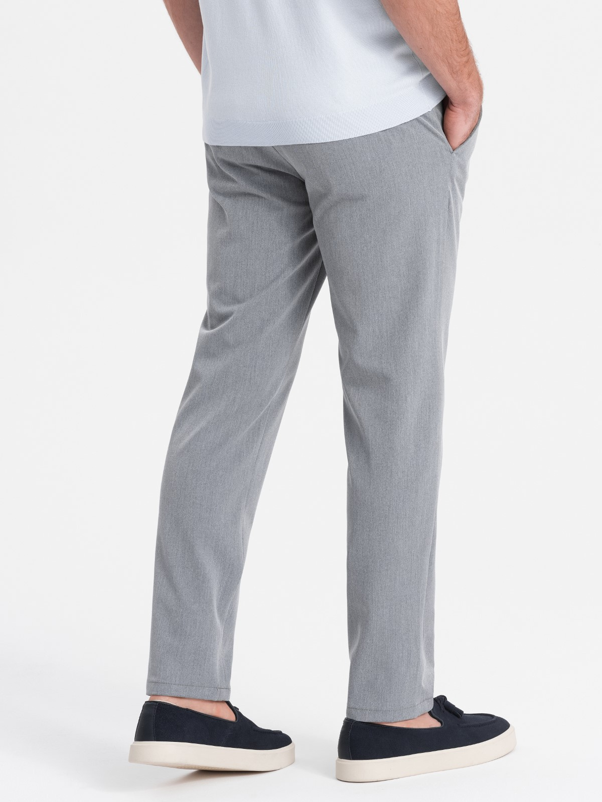 elegantsed klassikalise lõikega meeste chino püksid - helehall v1 om-pacp-0191 - Image 10
