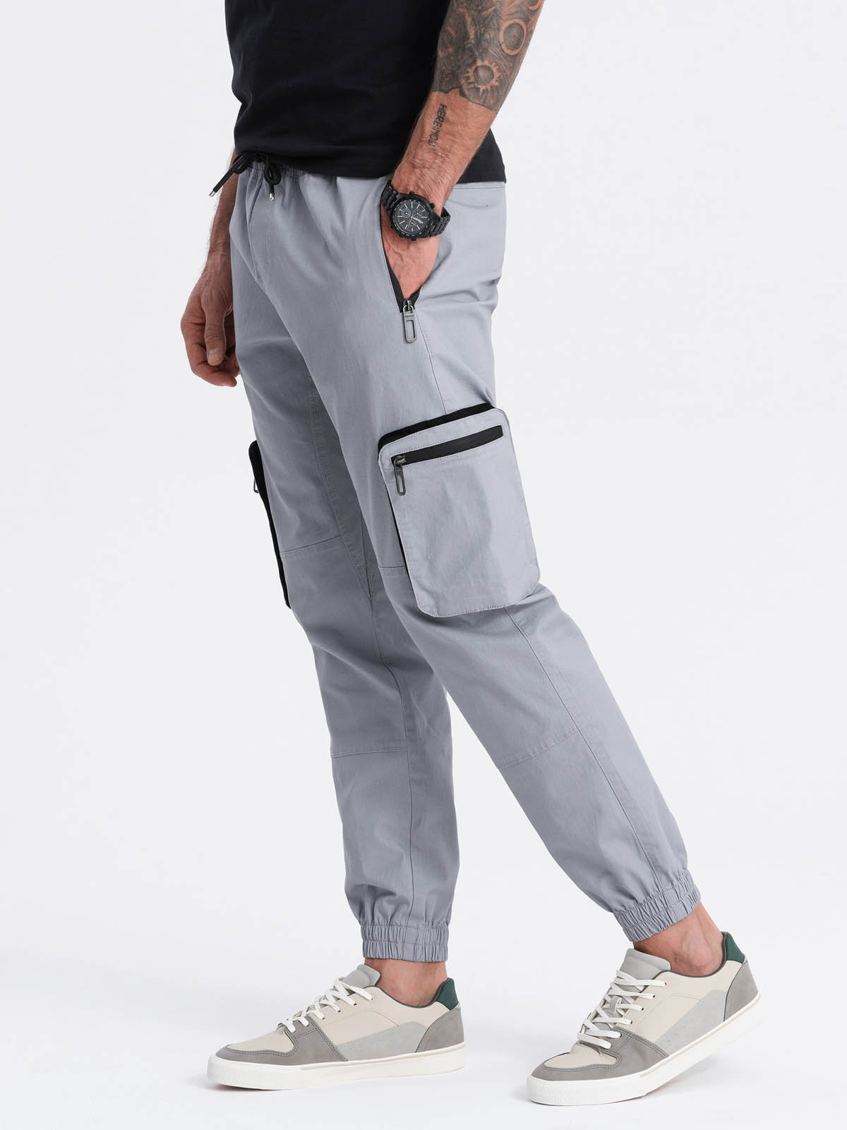 Meeste cargo-stiilis dressipüksid Ombre Clothing - Image 21