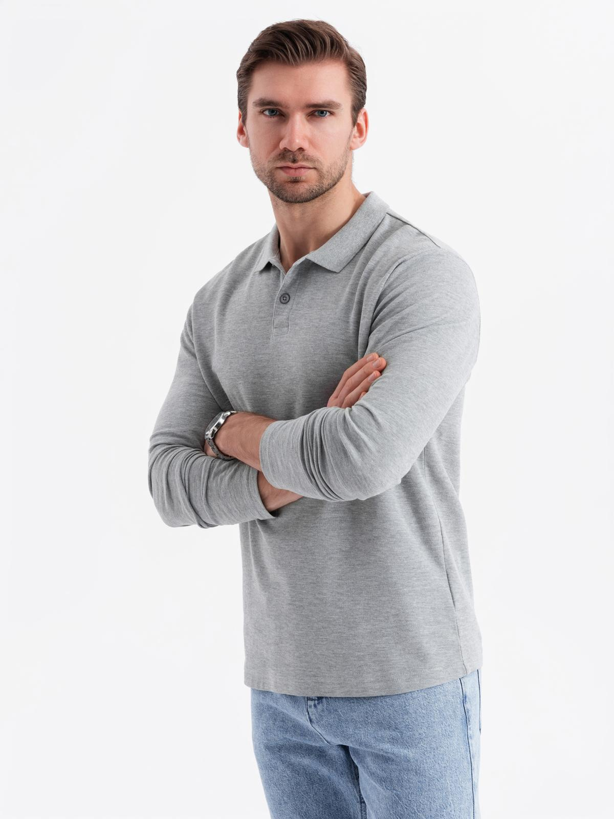 Meeste pikkade varrukatega polosärk Ombre Clothing - Image 76
