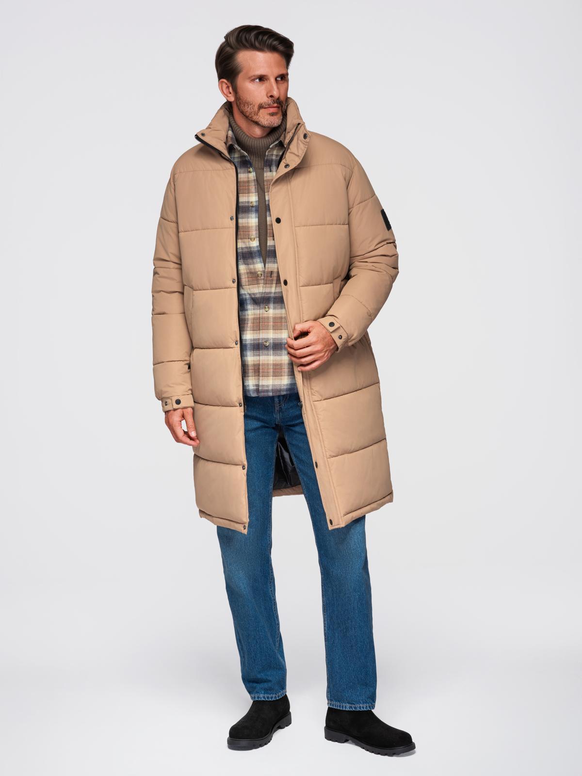 Ombre Clothing pikendatud tegumoega meeste tepitud talvejope kapuutsiga - Image 6
