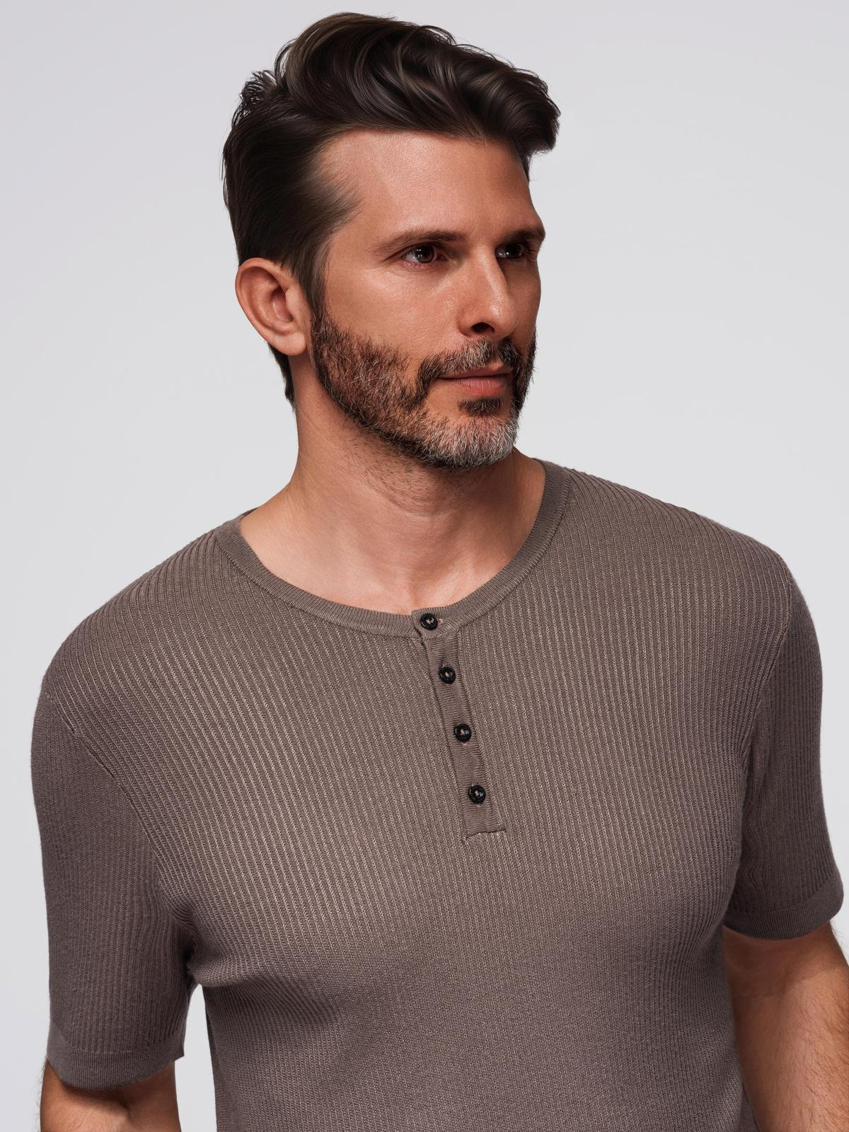 Meeste nööbitava kaelusega lühikeste varrukatega särk Ombre Clothing - Image 18