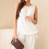 Naiste kaheosaline komplekt asümmeetrilise pluusi ja laiade pükstega - Thumbnail Image 33