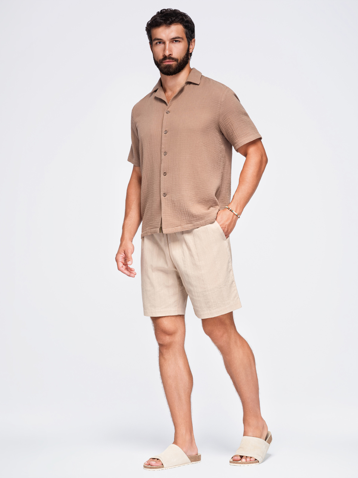 Meeste struktuursed puuvillased lühikesed püksid Ombre Clothing - Image 2