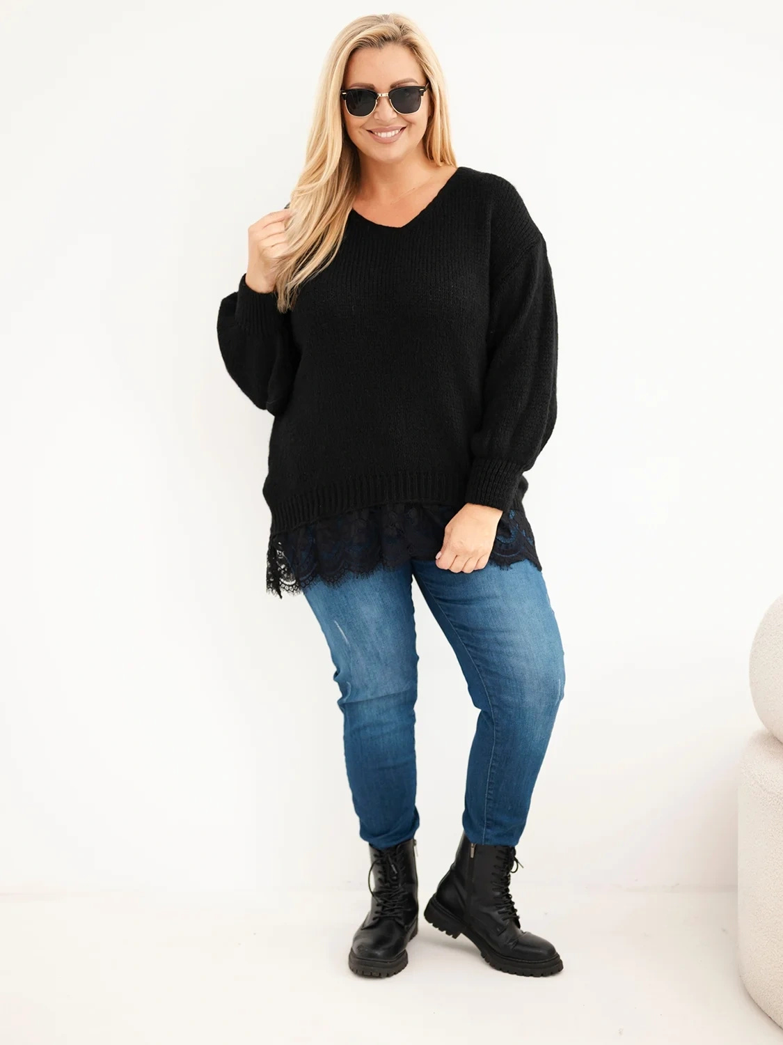 Naiste plus-size kampsun pitsäärega - Image 46