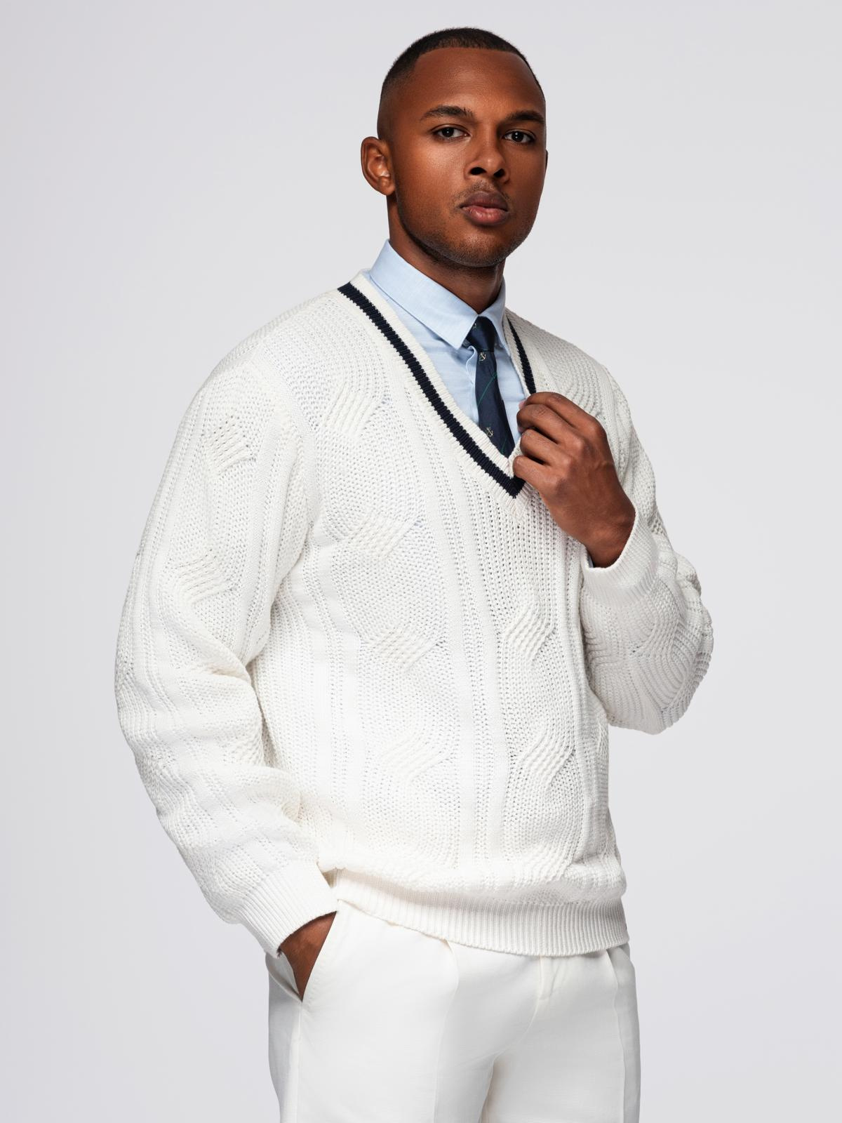 Meeste V-kaelusega kootud kampsun Ombre Clothing - Image 3