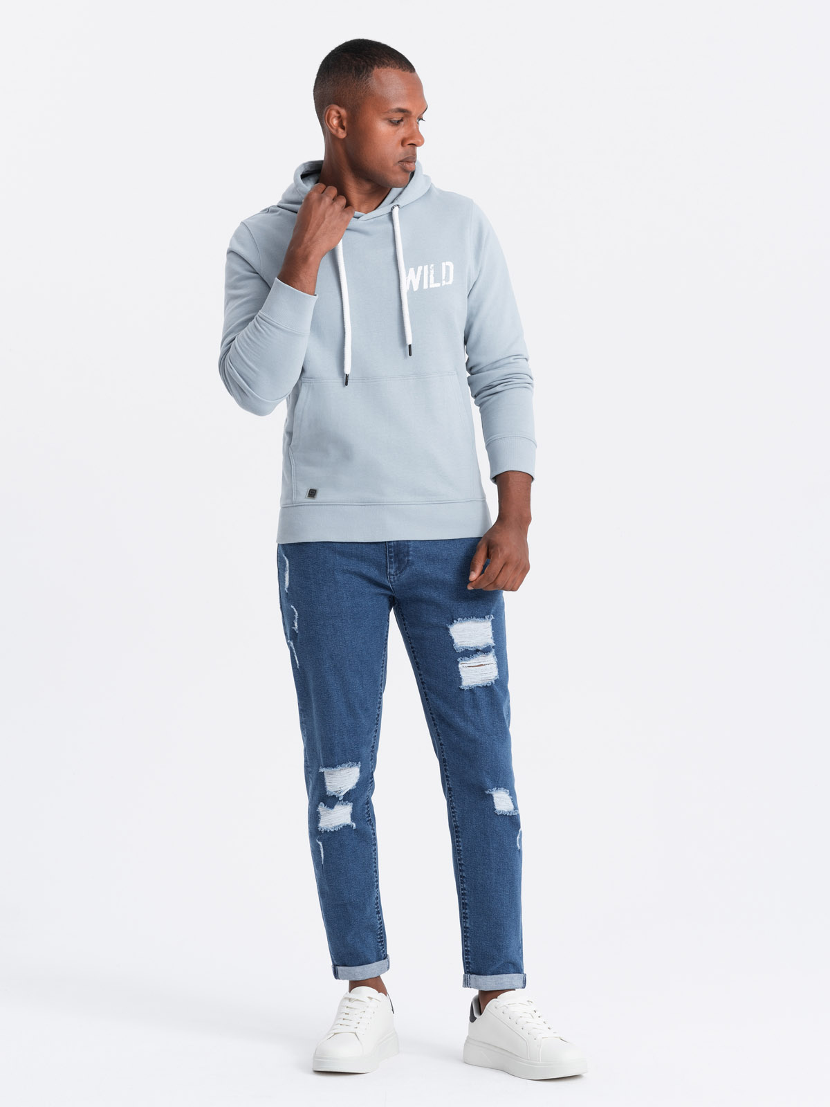 Ombre Clothing meeste teksapüksid rebenenud detailidega - Image 10