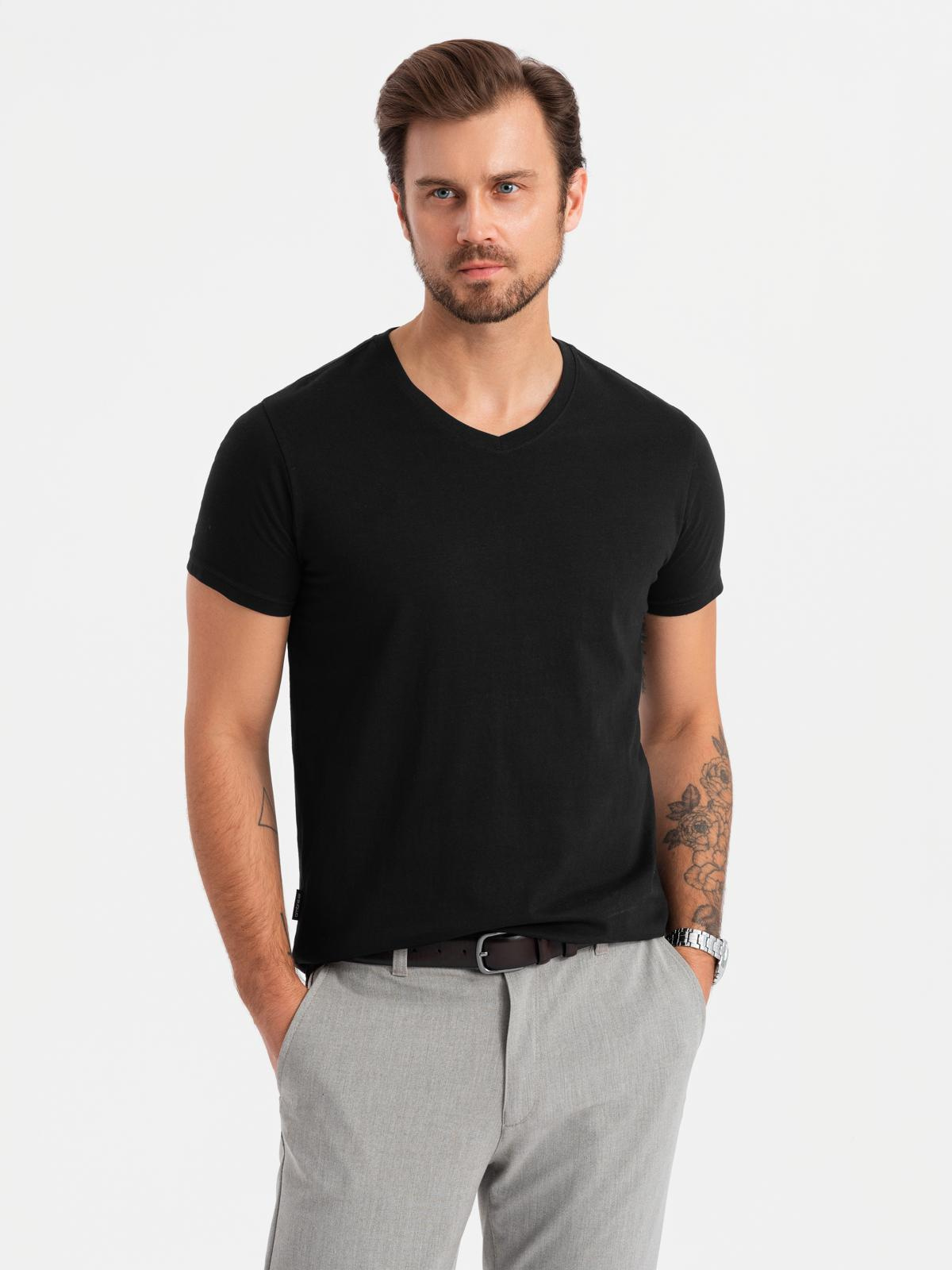 Meeste V-kaelusega puuvillane T-särk Ombre Clothing - Image 3
