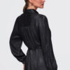 Pikema lõikega naiste särkpluus vööga Ombre Clothing - Thumbnail Image 3