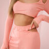 Naiste kaheosaline komplekt crop-top pluusi ja pükstega - Thumbnail Image 4