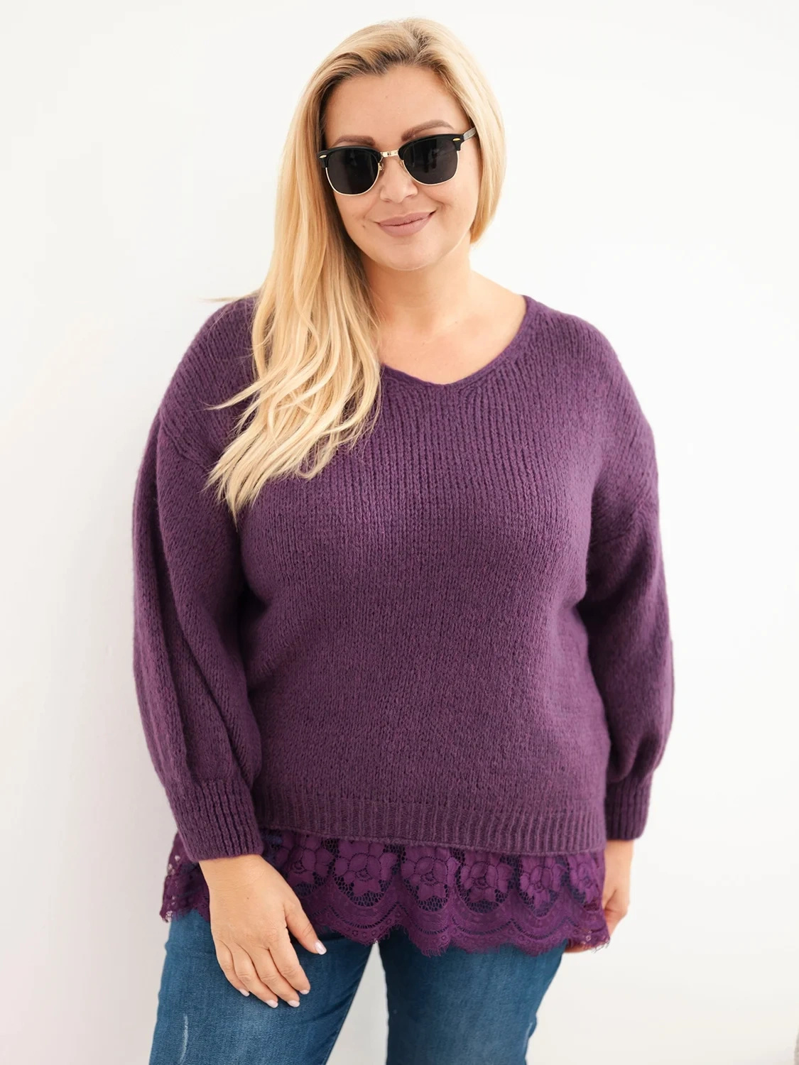 Naiste plus-size kampsun pitsäärega - Image 13